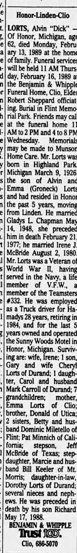 Sunny Woods Resort (Lances Sunny Woods Motel) - Feb 1989 Former Operator Passes Away (newer photo)